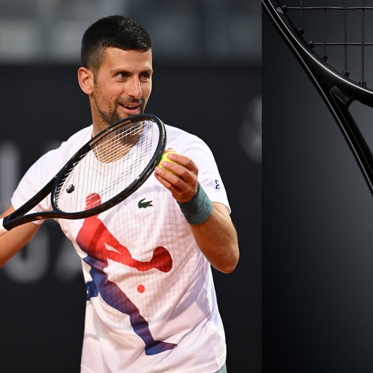 Novak's new all-black "Legend" racquet 🖤