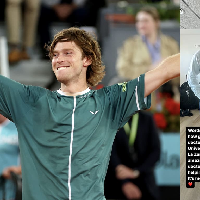 "Grateful" Andrey Rublev gives shoutout to Madrid doctors as he departs for Rome 