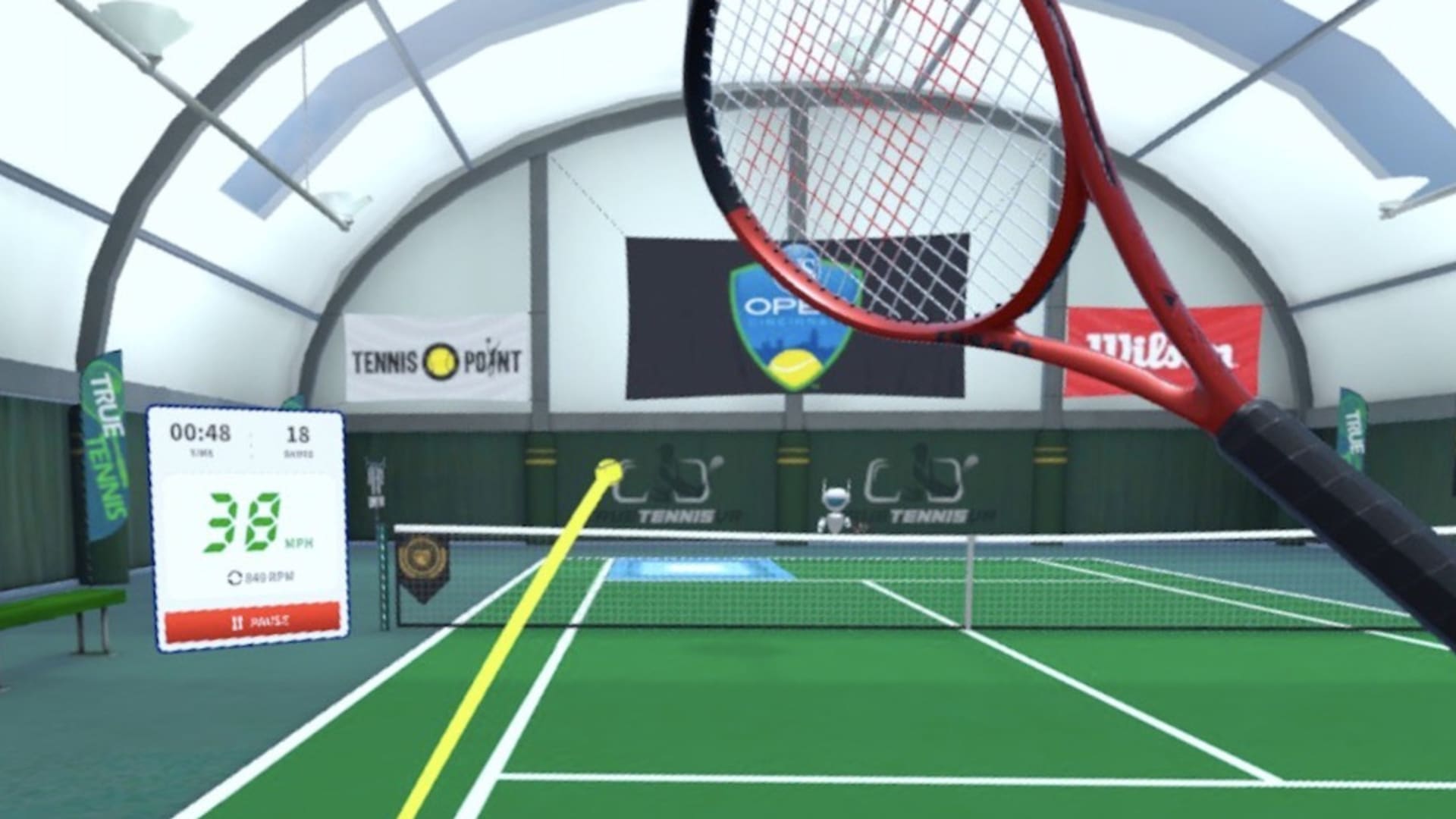 Virtual Assistant TrueTennisVR is a state-of-the-art tennis simulation that recreates the hitting experience