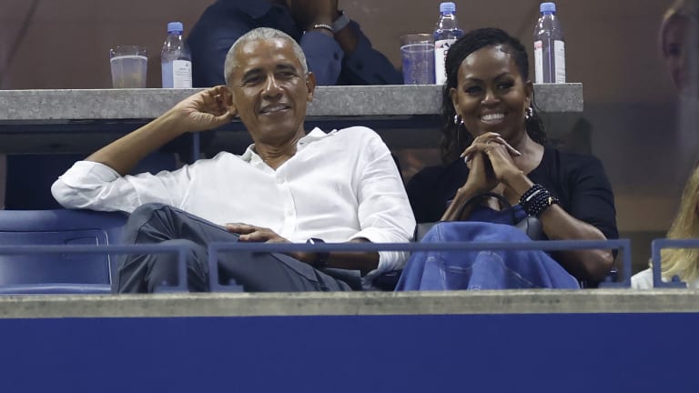The Obamas came to Arthur Ashe Stadium not only to watch Gauff, but to also celebrate 50 years of equal prize money at the US Open.