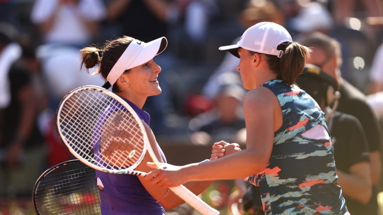 Bianca Andreescu pushed Iga Swiatek to the limit in the first set of their Rome quarterfinal—before the Pole pushed back hard.