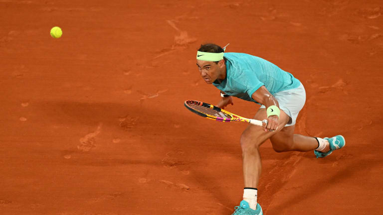 Rafael Nadal was under pressure throughout this unlikely first-round encounter.