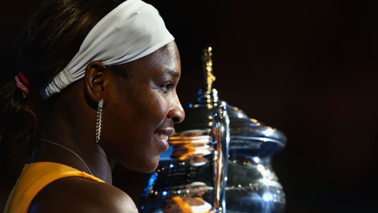 #12: 2010 Australian Open—Serena secured back-to-back Australian Open titles with a 6-4, 3-6, 6-2 win over Justine Henin, marking the only time she would defend in Melbourne.