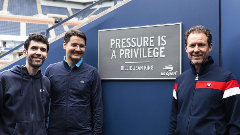 The time on court came with a tour of a side of Ashe that will be familiar to anyone who watches the Open on TV. That included the players’ entrance, where Billie Jean King’s words offer some perspective as the pros throw themselves to the lions of New York.