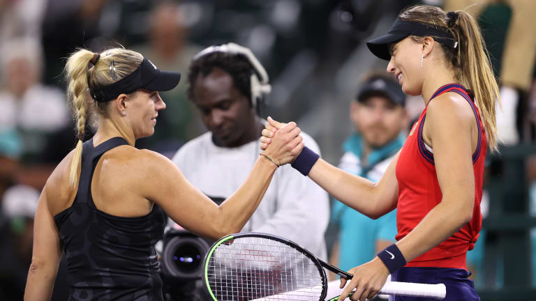 Badosa met Kerber on court for the first time and emerged victorious in straight sets.