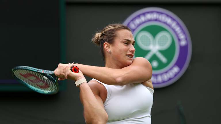 When asked about the discomfort she is coping with, Sabalenka pointed to the teres major muscle.