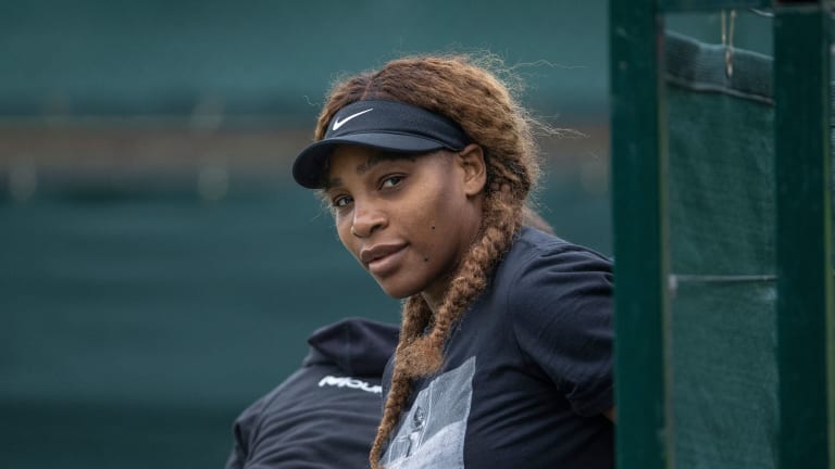 Serena Williams at a practice session at Wimbledon, last June.