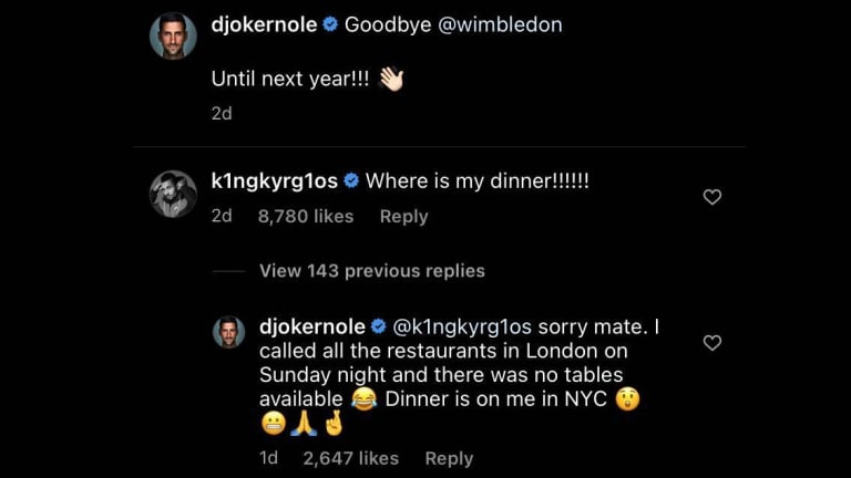 With Kyrgios struggling to get out of Canada and Djokovic unable to enter the US, it's anyone's guess when, where and how this dinner will ever happen.