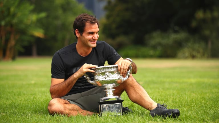 Federer was the first man in tennis history to win 100 matches at a single Grand Slam event when he did it at Wimbledon in 2019—he then did it at the Australian Open in 2020. Nadal has since crossed that milestone at Roland Garros.
