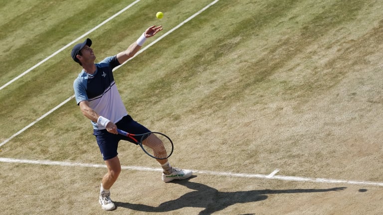 Murray has been practicing during the week on the practice courts at Wimbledon, having withdrawn from Queen's Club.