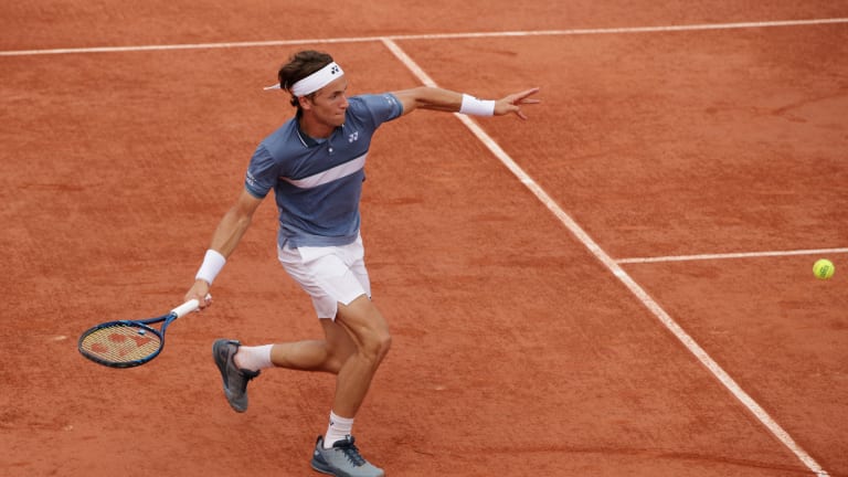 Ruud's lone clay-court letdown came at Roland Garros, where he fell in the third round to Alejandro Davidovich Fokina (Getty Images).