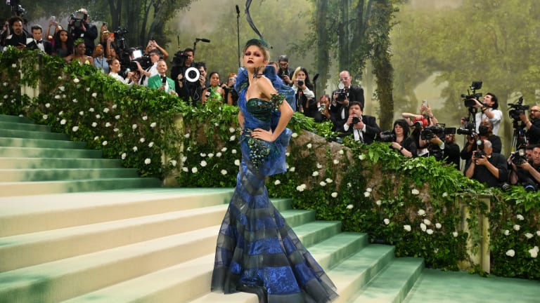 Zendaya showing off a second look in homage to the "Sleeping Beauties" theme.