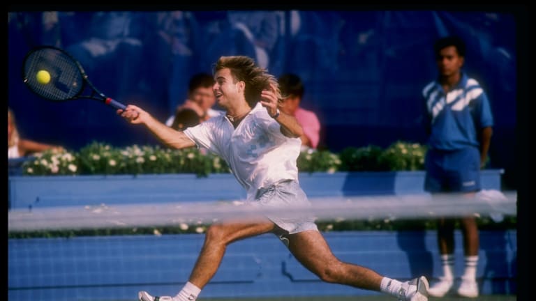 In many matches, regardless of the score, Andre Agassi  solely concerned himself with finding his timing and range.