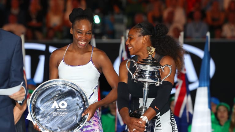 Match #28, 2017 Australian Open Final (Serena d. Venus): In a full-circle twist, the Williams' most recent major final featured a cameo from Serena's soon-to-be-born daughter Olympia as she won her Open Era-record-breaking 23rd Grand Slam title.