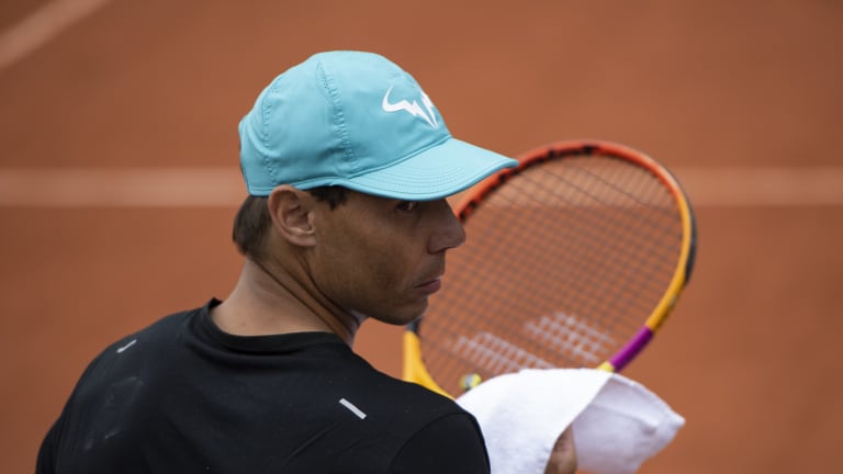 Rafa gets ready for his session.