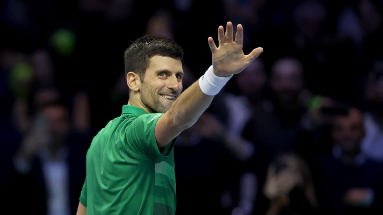 Djokovic has won eight of the nine sets he's played on his way to an eighth championship appearance at the ATP Finals.