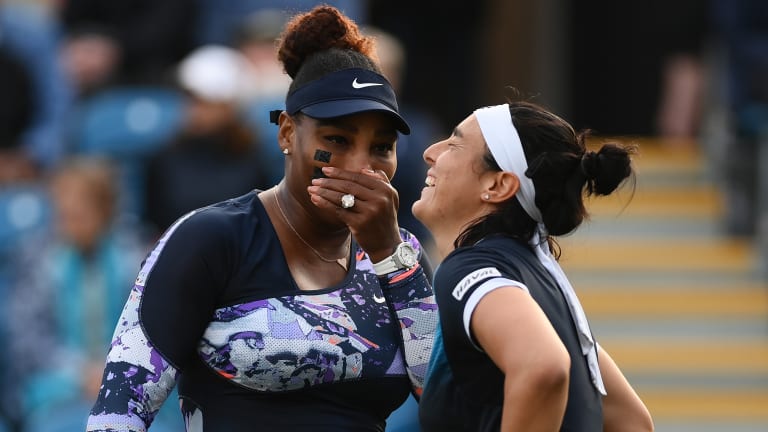 Serena surprised tennis fans when she entered the doubles competition in Eastbourne with Jabeur as a Wimbledon warm-up.