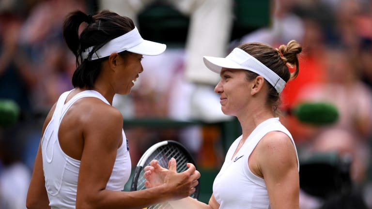 Halep's fervid, fighting self saved her against Zhang at Wimbledon