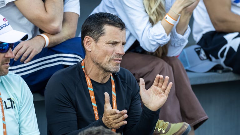 Ben Navarro, pictured watching his daughter, Emma, compete at Roland Garros earlier this year, ultimately decided the costs of moving the Western & Southern Open to Charlotte were too high.