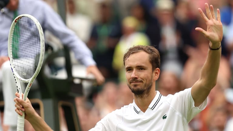 Medvedev has matched his best-ever Wimbledon by getting through to the fourth round.