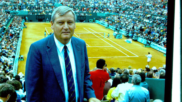 "It took a number of years for tennis to mature as a professional sport and in lots of ways it is still maturing as it competes with all the other sports for talented athletes and fans," writes Happer (pictured above at the 1987 French Open) in his preface. At over 800 pages in length, the book is a must for a tennis historian.