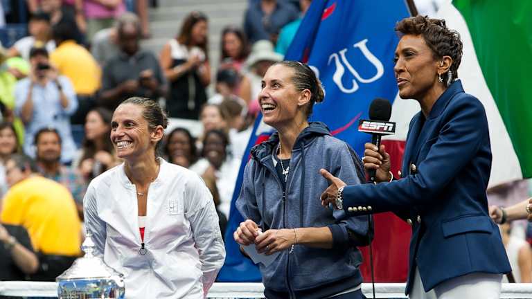 Italian tennis fans will always remember the 2015 US Open, when Vinci (left) shocked Serena Williams, and Pennetta (second) won the title.