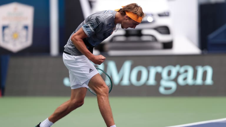 Up 6-0, 3-0, Zverev holds on to beat Rublev, setting up Federer match