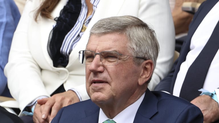 IOC President Thomas Bach attends the 2023 French Open.