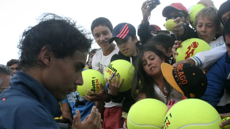 Autograph seekers young and old packed the stands during Rafa's highly anticipated return in Vina del Mar, Chile.