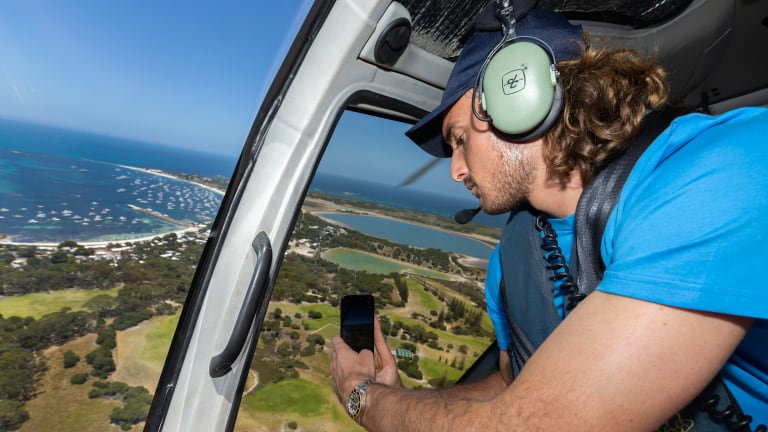 Not something one does every week on tour: taking in Rottnest Island via helicopter. Good vlog content, eh Stef?