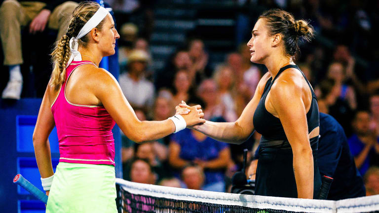 Sabalenka overpowered her compatriot and two-time champion Victoria Azarenka 6-2, 6-4 to earn a spot in the Brisbane final against Rybakina.