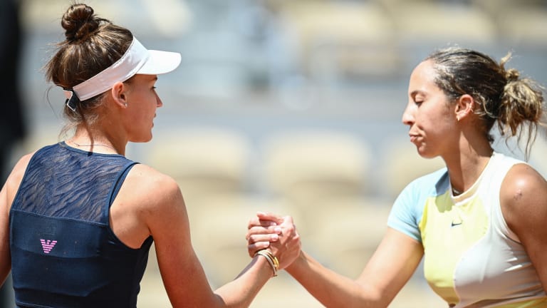 Up next, Kudermetova (left) will play her fellow Russian, the stylistically eclectic Daria Kasatkina.