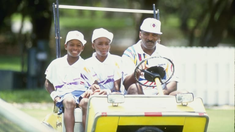 Richard Williams, with daughters Serena and Venus, in 1992.