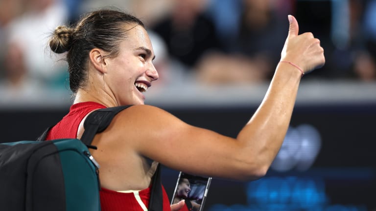 Sabalenka has now won her last 12 matches in a row at the Australian Open, and 24 of her last 25 sets.