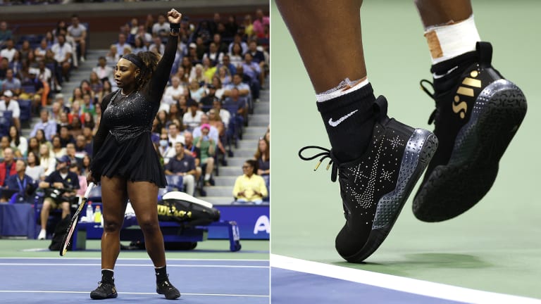 Serena's all-black US Open dress was inspired by figure skating apparel, while her shoes featured 400 hand-set diamonds.