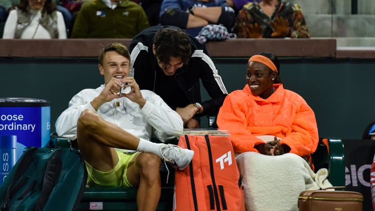 ... and even more courtside joking.