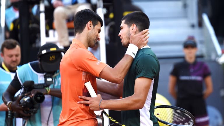 Djokovic and Alcaraz have only played each other once before, with the Spaniard winning a 6-7 (5), 7-5, 7-6 (5) marathon in the semifinals of Madrid last May.