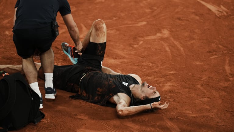 Zverev tore ligaments in the ankle during his semifinal match against Rafael Nadal at the French Open in June.