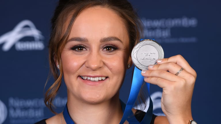 Barty awarded 
third straight
Newcombe Medal