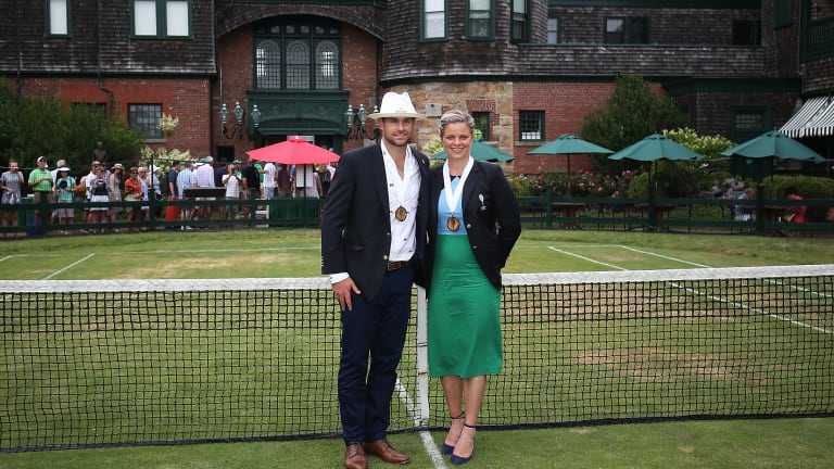 Andy Roddick and Kim Clijsters at the International Tennis Hall of Fame