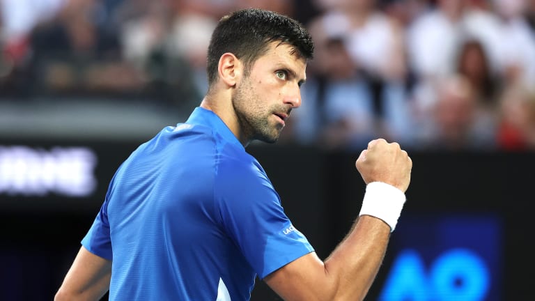 After splitting the first two sets with Prizmic, Djokovic was down an early break in the third set before bouncing back to prevail in four sets.