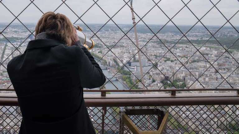 Mary in Paris: 
Touring the 
Eiffel Tower