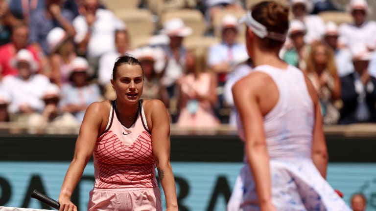 As expected, there was no handshake between Sabalenka and Svitolina following the former's straight-sets victory.