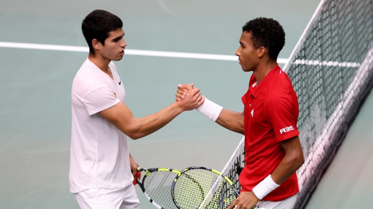 The two were meeting for the first time since the 2021 US Open quarterfinals, when Alcaraz was forced to retire in the second set.