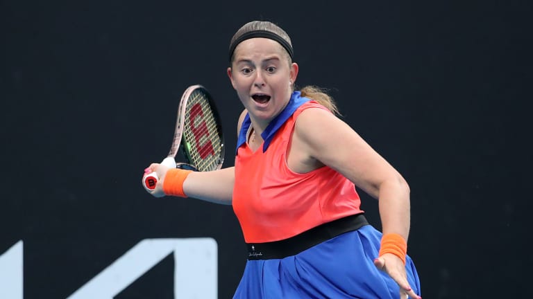 “But also, on the other hand, I have to be aggressive because that's what the opponents don't like and what makes me a dangerous player.”—Jelena Ostapenko