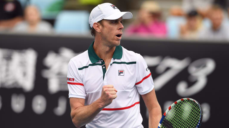 Aussie Open Day 1
looks: Querrey gets
pumped up in Fila