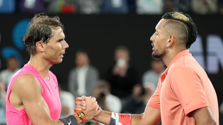 Nadal finds bliss in emotional win over Kyrgios at Australian Open