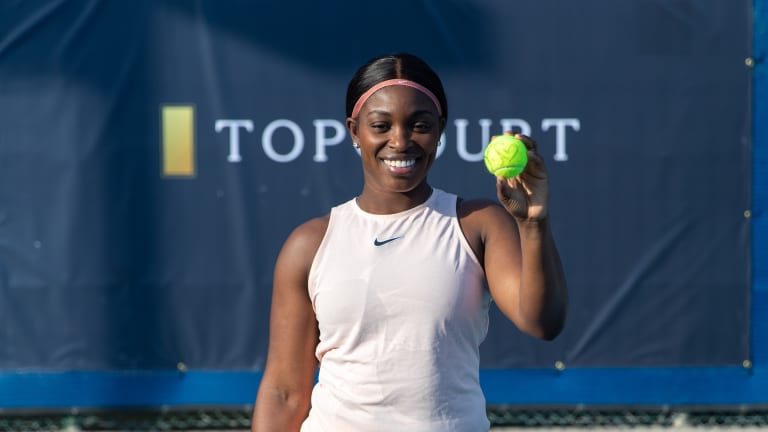 US Open champion Sloane Stephens talks about how it was her mom's dream for her to play in her TopCourt interview