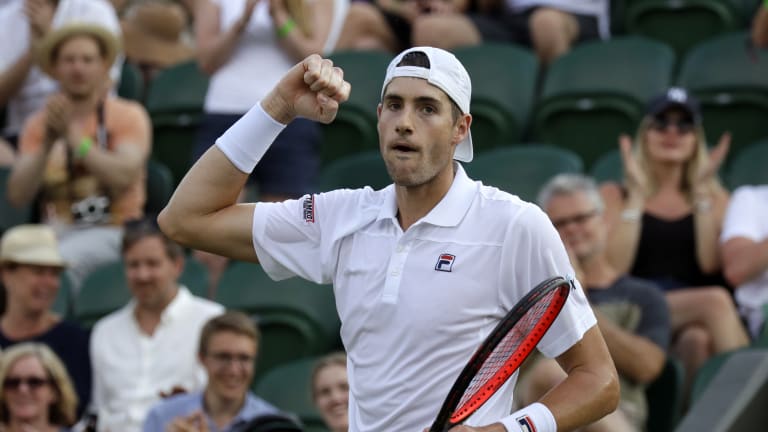 Isner reaches first Wimbledon QF with his win over a feisty Tsitsipas