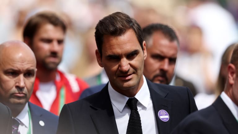 The biggest happening on Wimbledon's Middle Sunday may have been Roger Federer's appearance during the Centre Court ceremony.